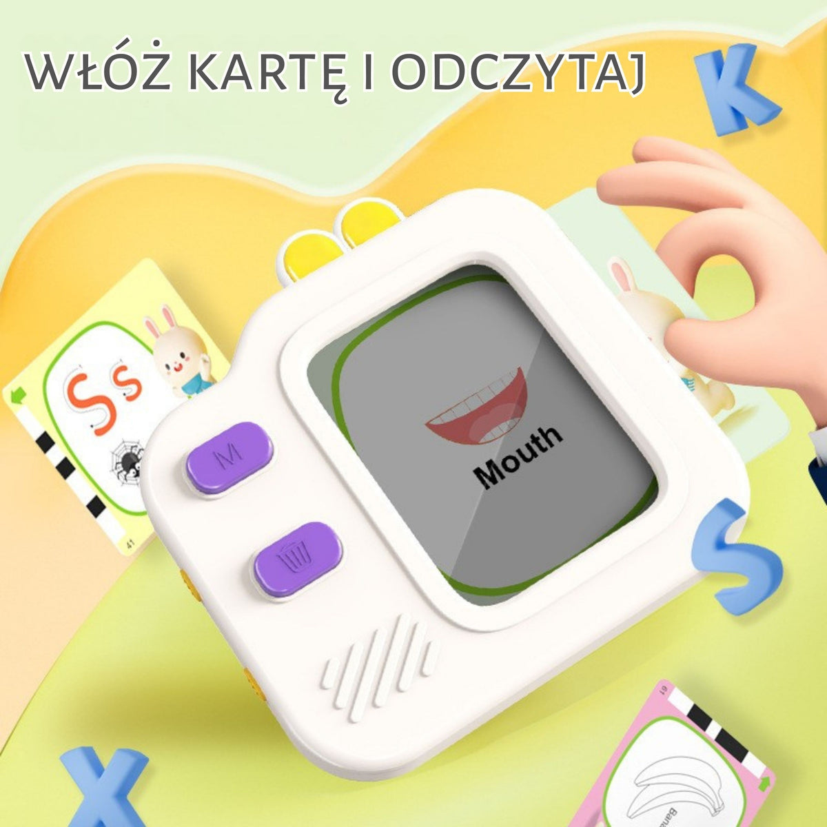 Woopie Grafický tablet Sketchpad pro výuku kreslení a čtečky anglických karet 120 ks.