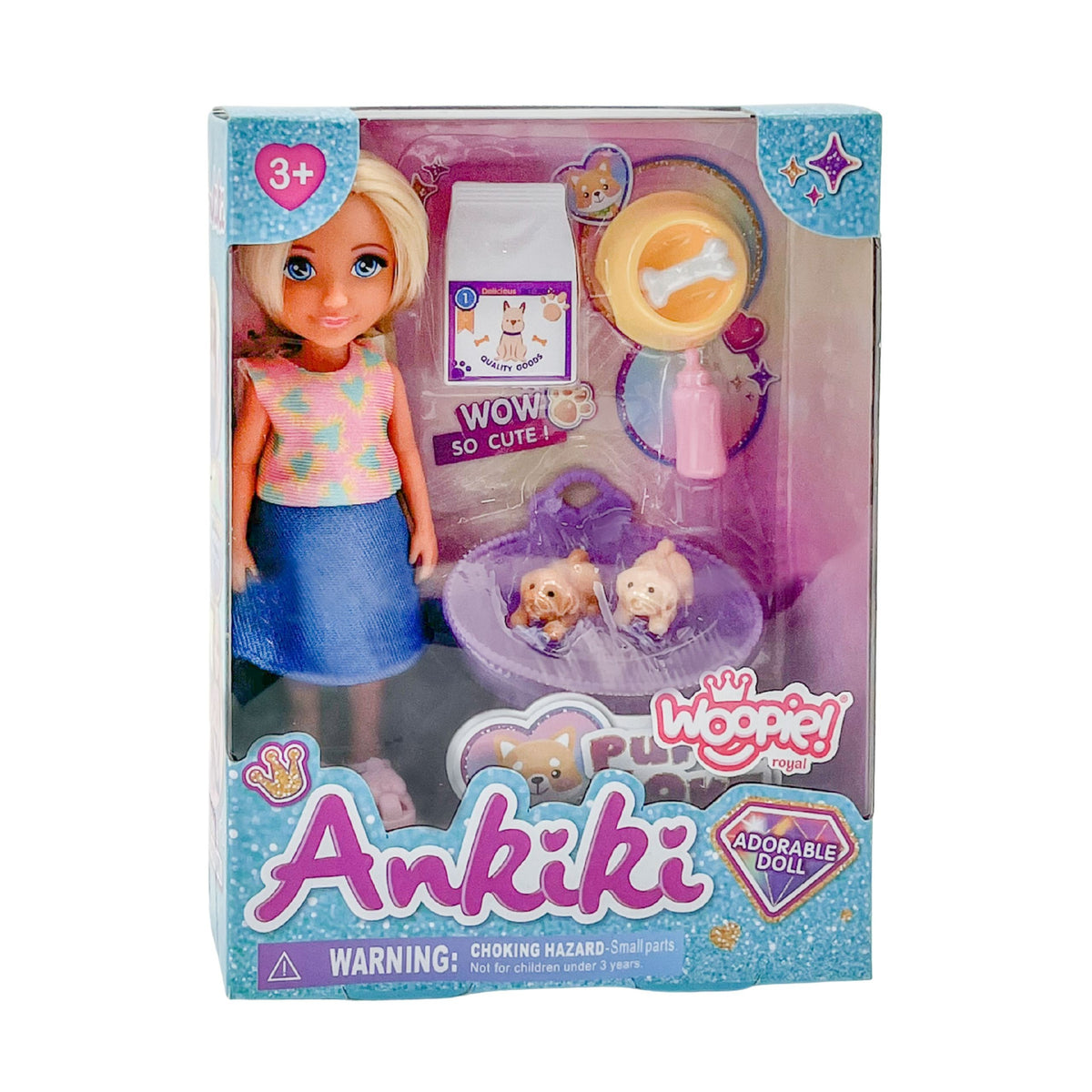 Woopie Royal Doll Set med bedårande valpar och tillbehör