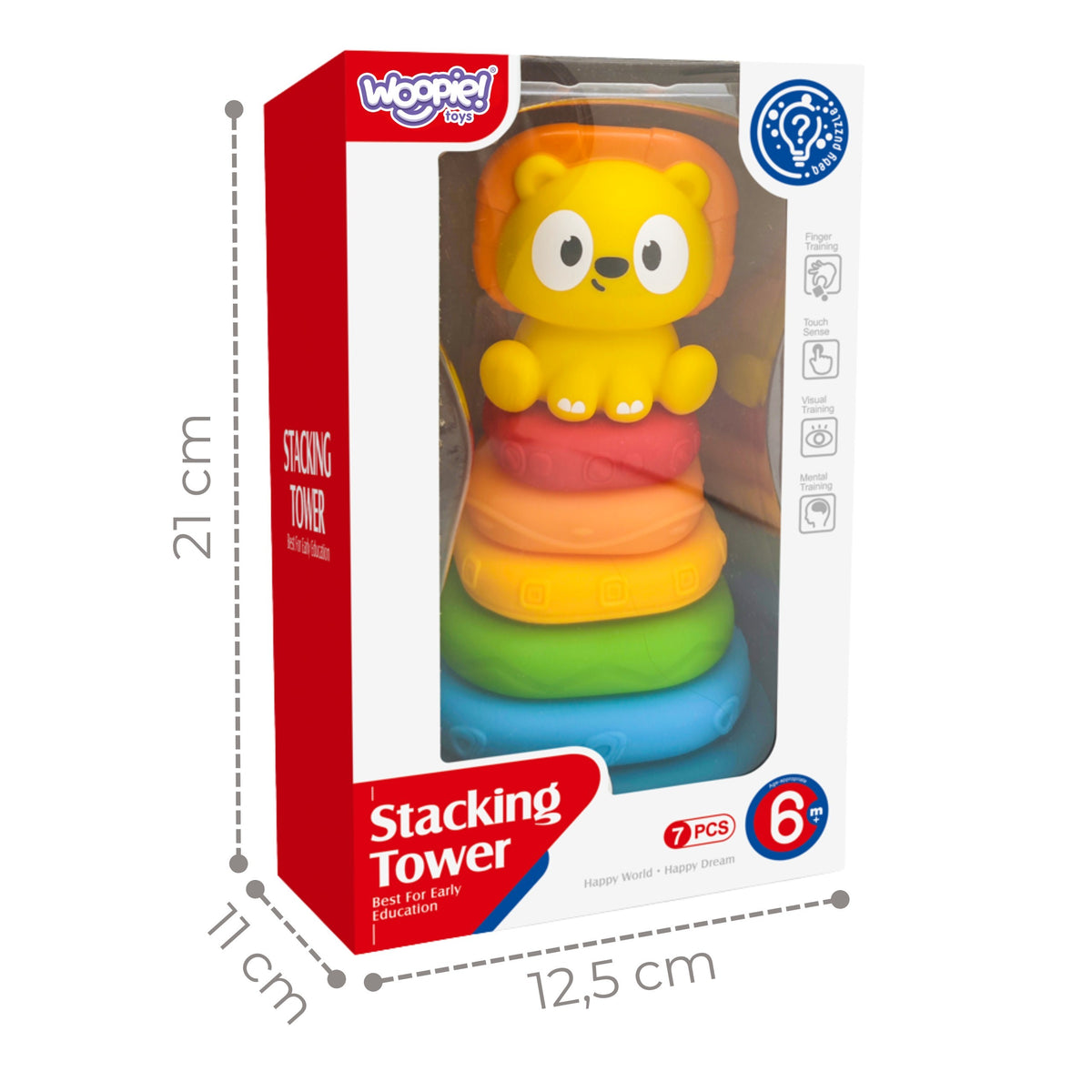 Woopie Baby Pirimid Céadfach Túr Puzal Lion 6m+