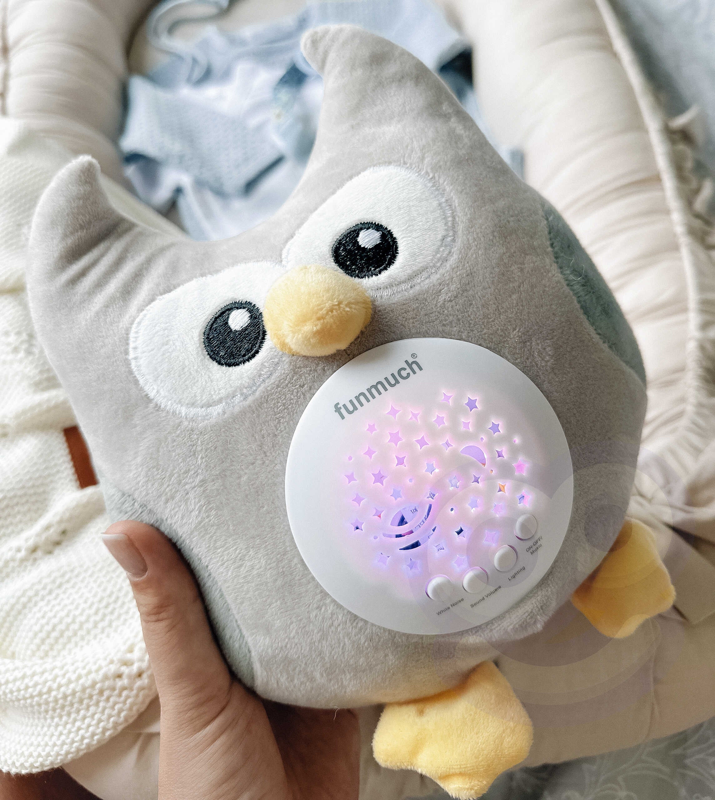 Projektor Woopie Baby 2 w 1 w kształcie sowy - 10 kołysanek