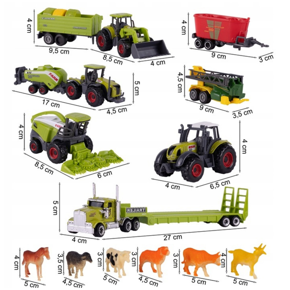 Woopie, Satz, Von, Traktoren, Und, Landmaschinen, Mit, Animals