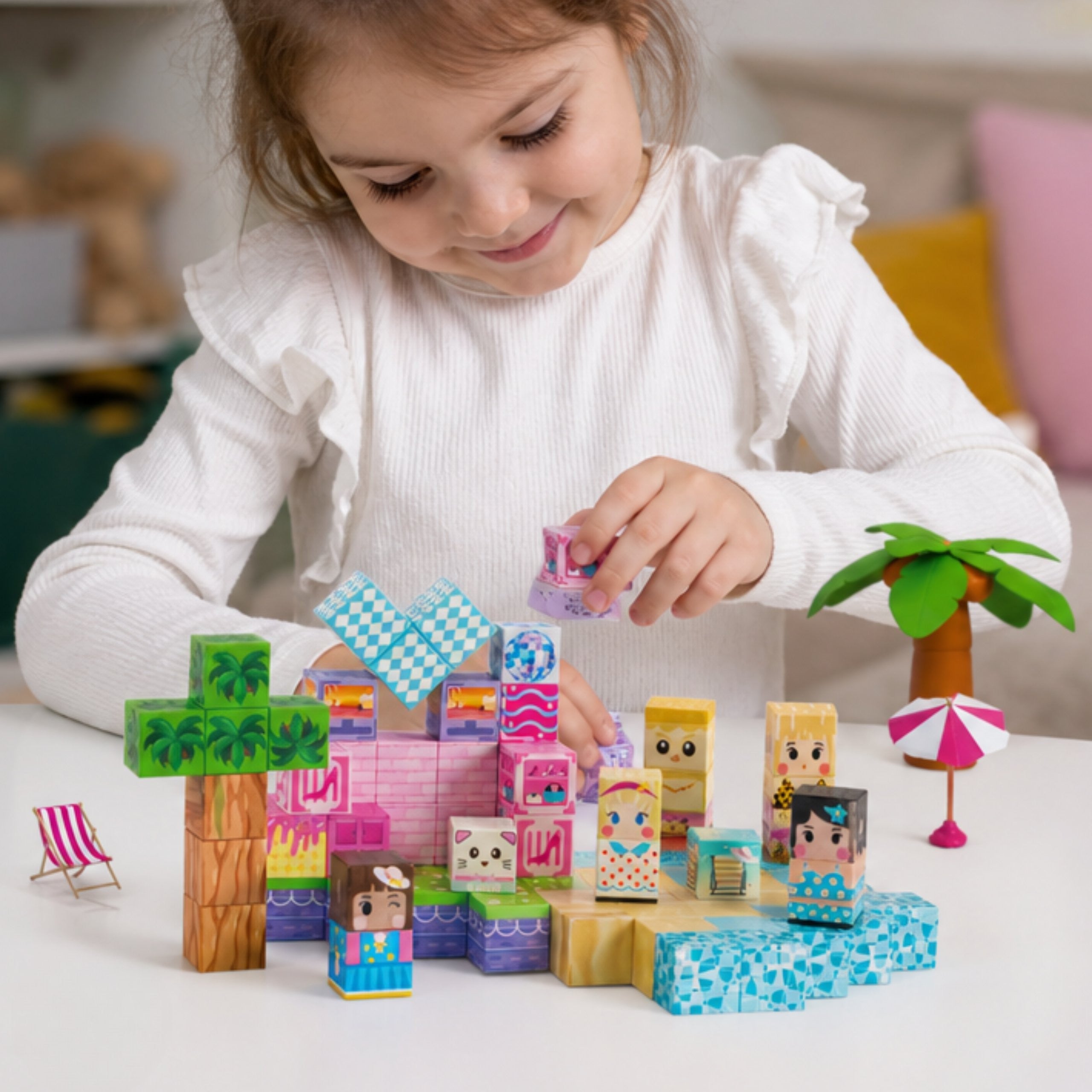 Woopie Magnetic Blocks Cubes Magnets 86st 3d Educational Pussel Montessori Set För Barn 3+