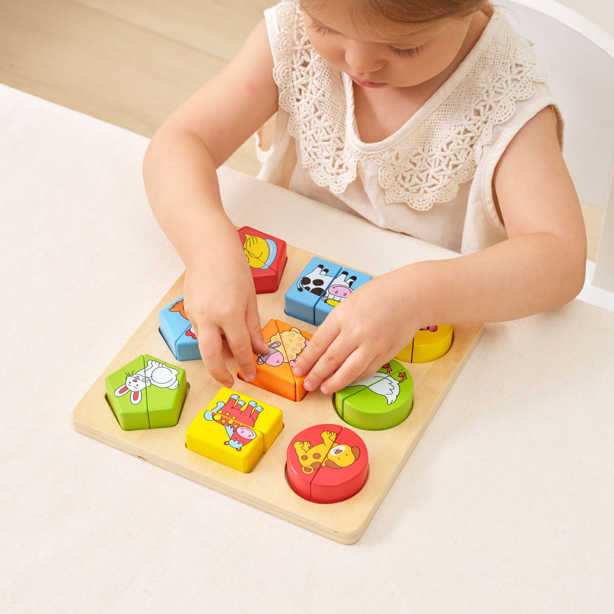 Drewniane puzzle edukacyjne Viga ze zwierzętami