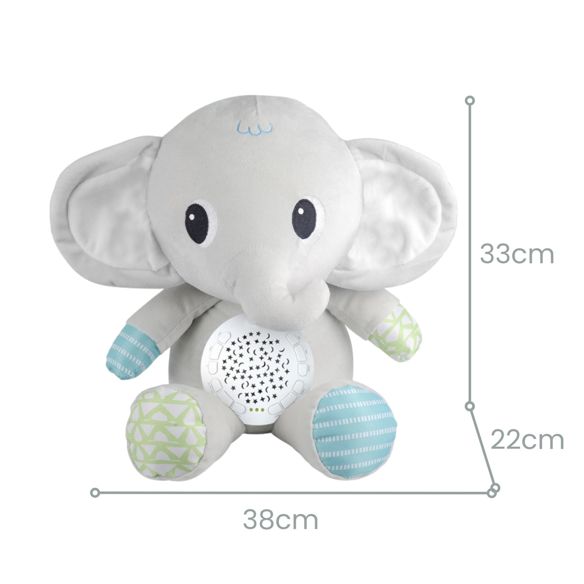 Woopie Bebé Elefante De Peluche Con Proyector Y Sonidos Relajantes, 12 Melodías