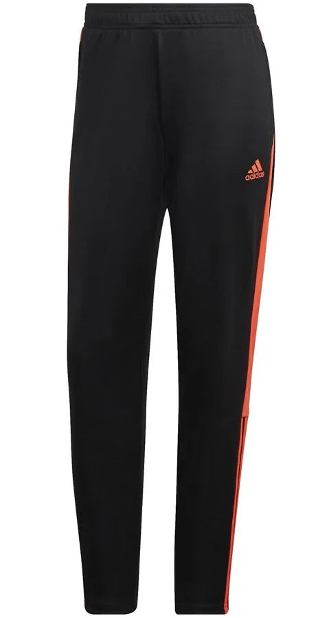Adidas wms tiro pants dubh-app gréine dearg dubh l