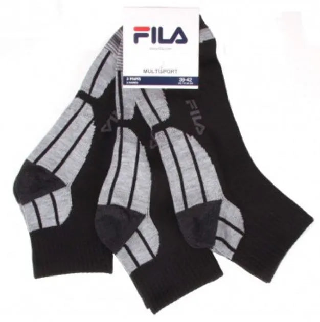 Meias Fila Mid-Altery 3-Pack Black, tamanho 43-46, algodão