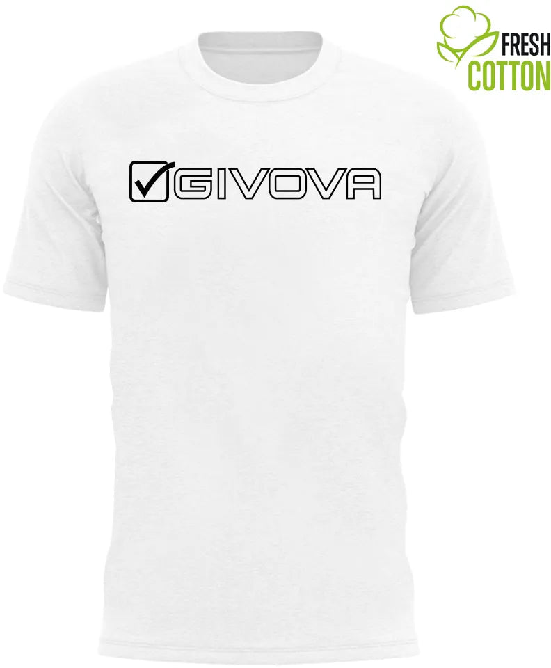 T-shirt in cotone givova mondo bianco bianco xl