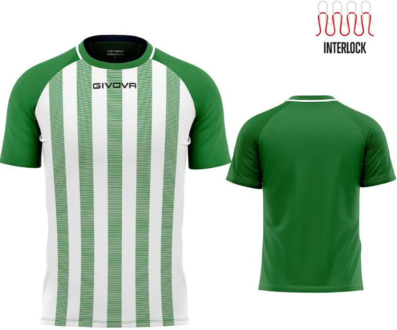 Maglietta sportiva Givova Rugby Verde-Bianco Verde