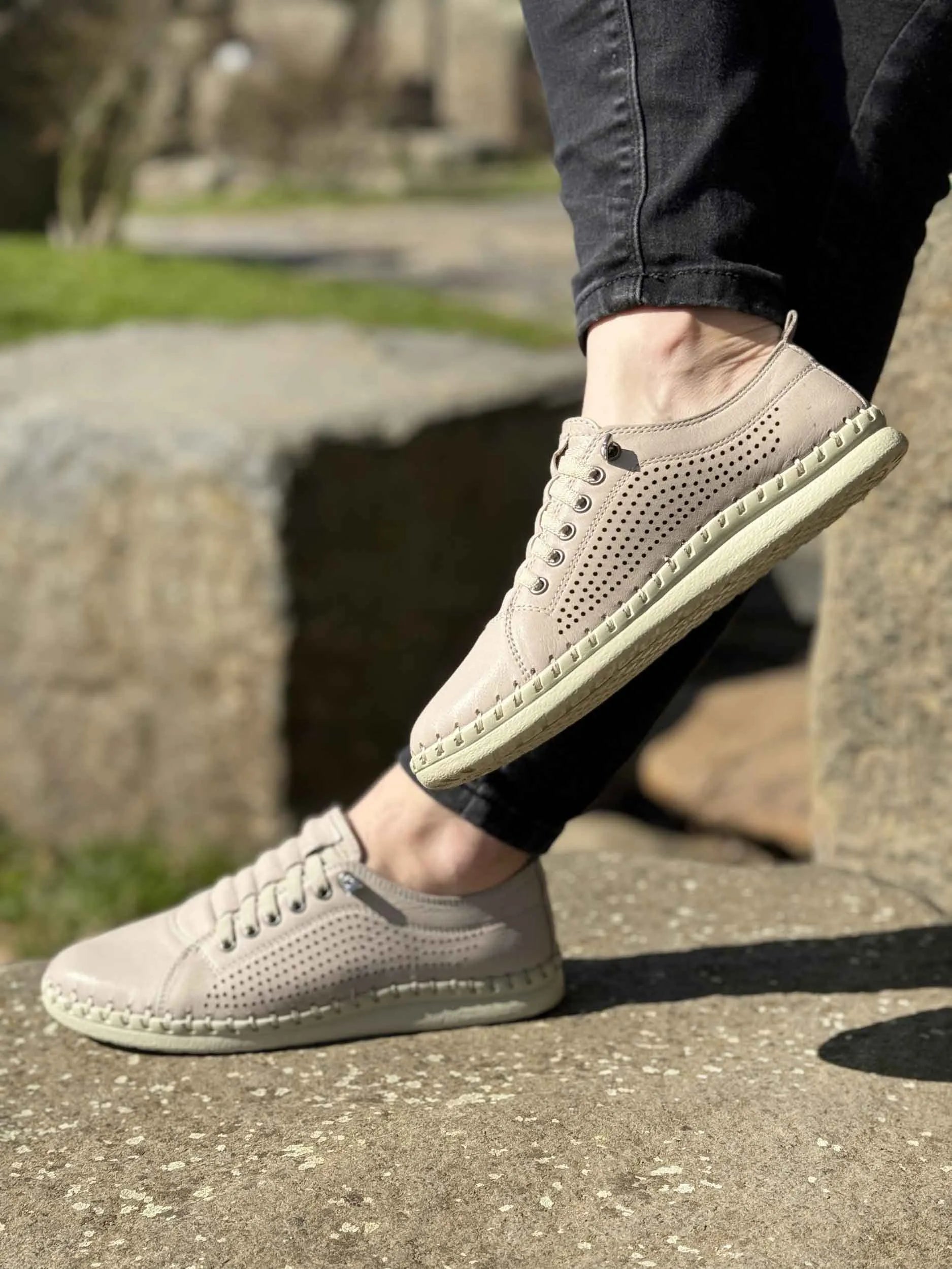 Leren damesschoenen Nell Perform grijs
