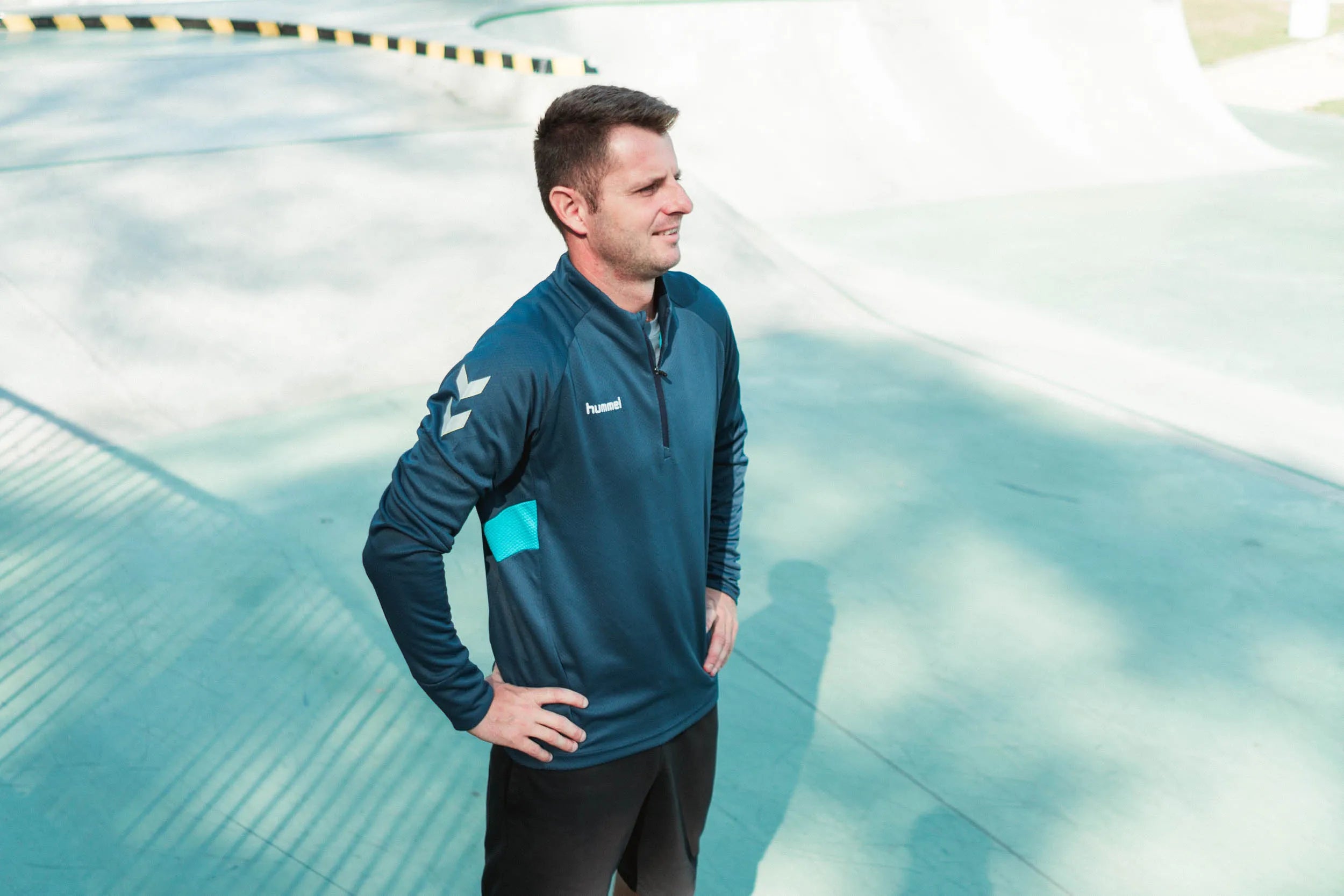 Moletom masculino hummel tech move meio zíper azul2 azul xs