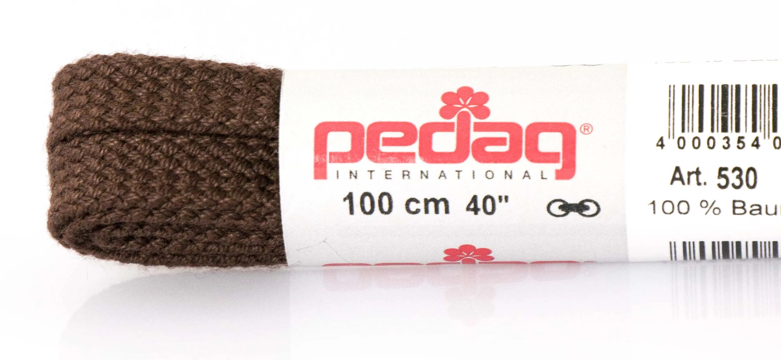 Pedag Sznurowadła płaskie szerokie 100 cm ciemnobrązowe