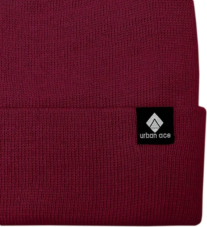 Czapka zimowa dziecięca Urban Ace Jr Bawełniana czapka z mankietami Ruby Burgundy