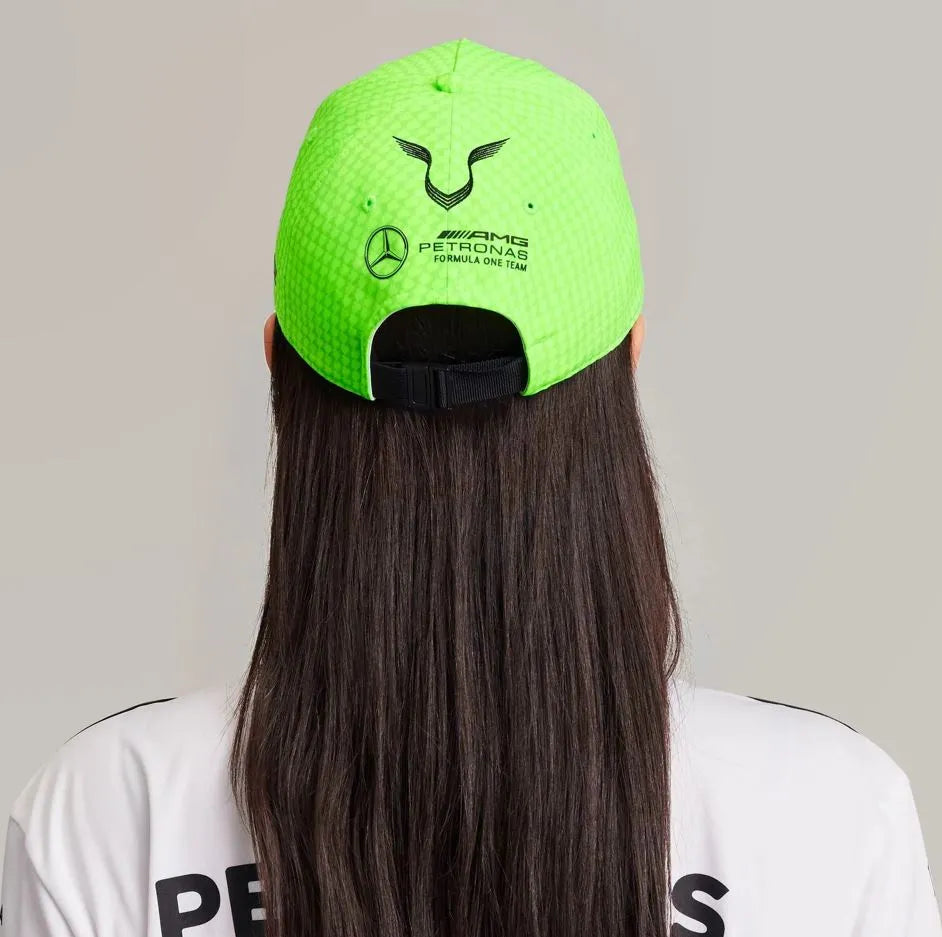 Mercedes Unisex Map F1 Lh Col Driver Bb Cap Neon Green