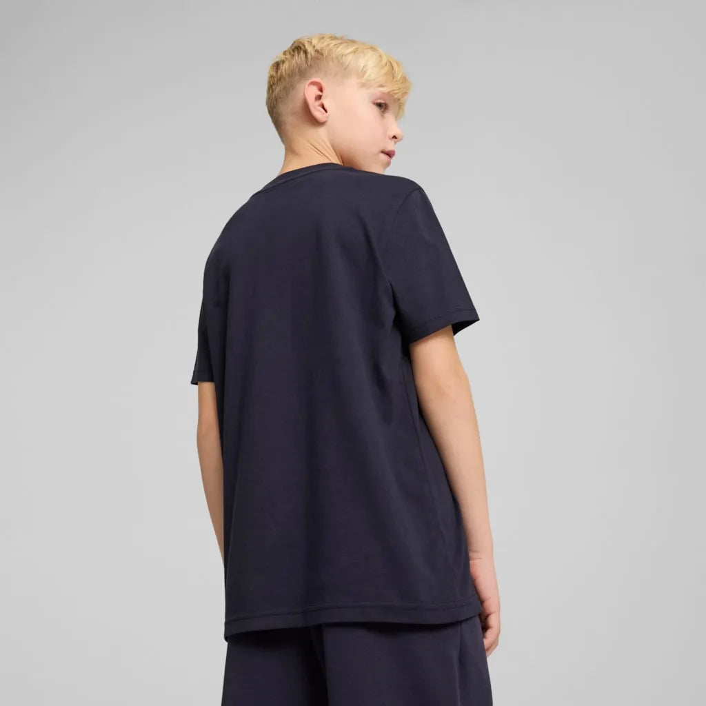 Camiseta infantil puma ess no. 1 camiseta com logo b azul 152