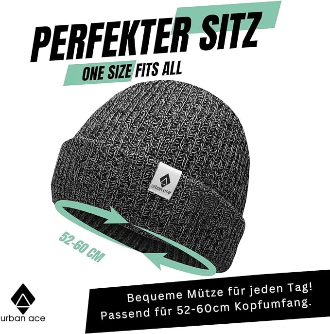 Gorros De Invierno Urban Ace Unisex Crew Gorros Negro Negro