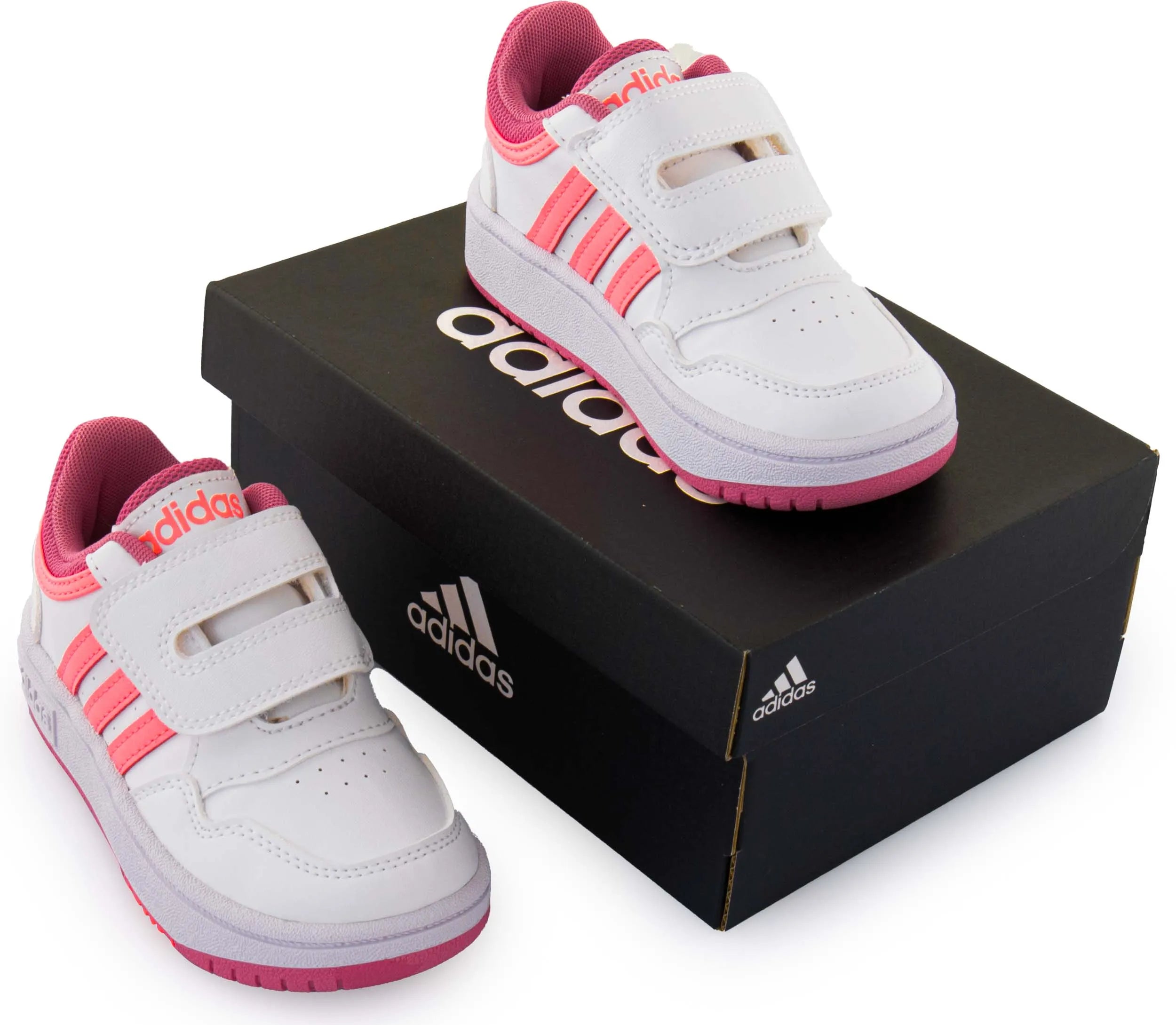 Buty Dziecięce Adidas Jr Hoops Biało-różowe Białe