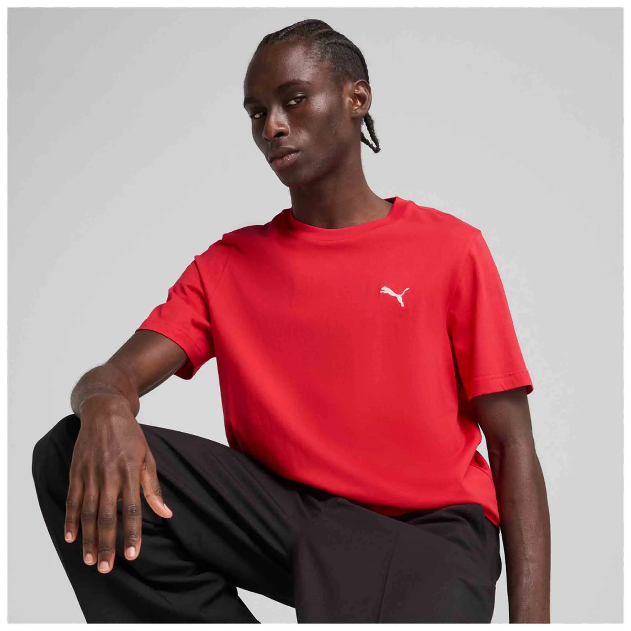 Męska koszulka Puma Ess z małym logo, czerwona
