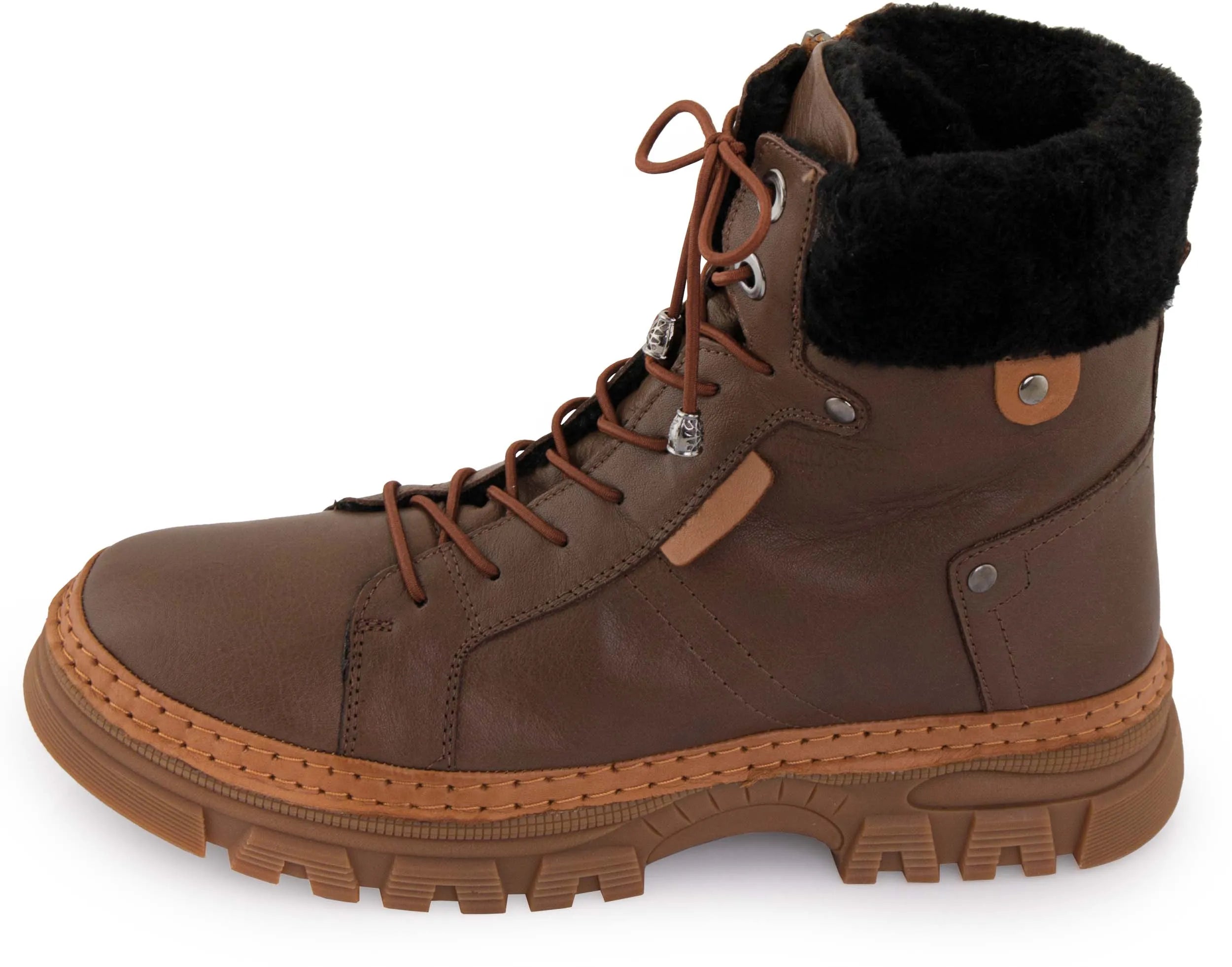 Kvinnors vinterläderstövlar Nell 207 Praline Brown