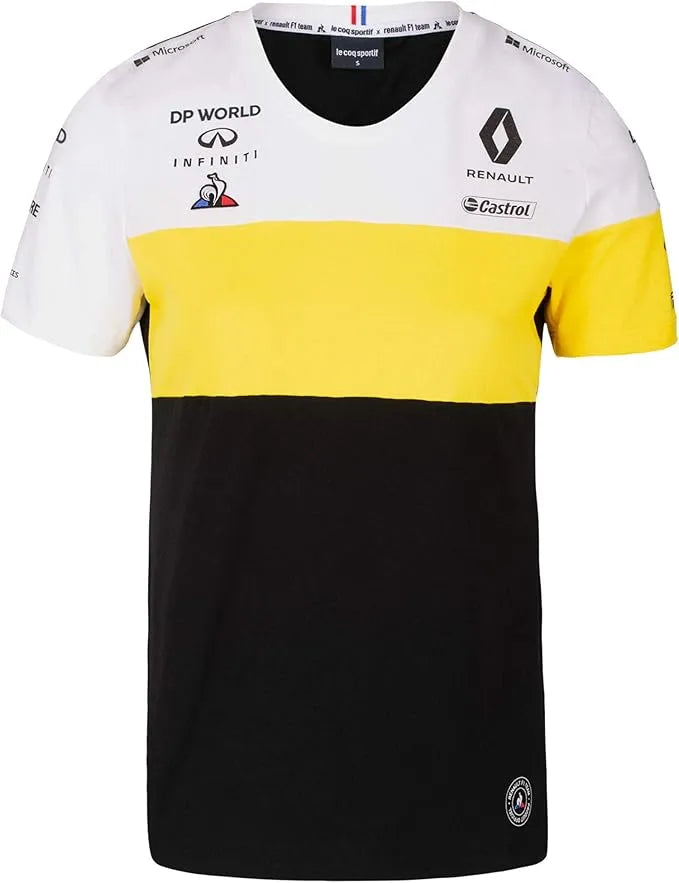 Kinder-T-Shirt Renault Jr F1 Team T-Shirt Weiß-Gelb-Schwarz Schwarz/Gelb/Weiß