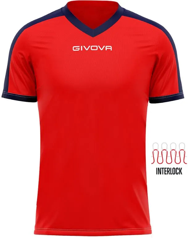 T-shirt sportiva Givova Revolution Rosso-blu Rosso