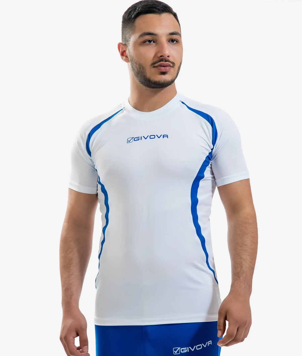Koszulka do biegania unisex Givova Running White-Royal White
