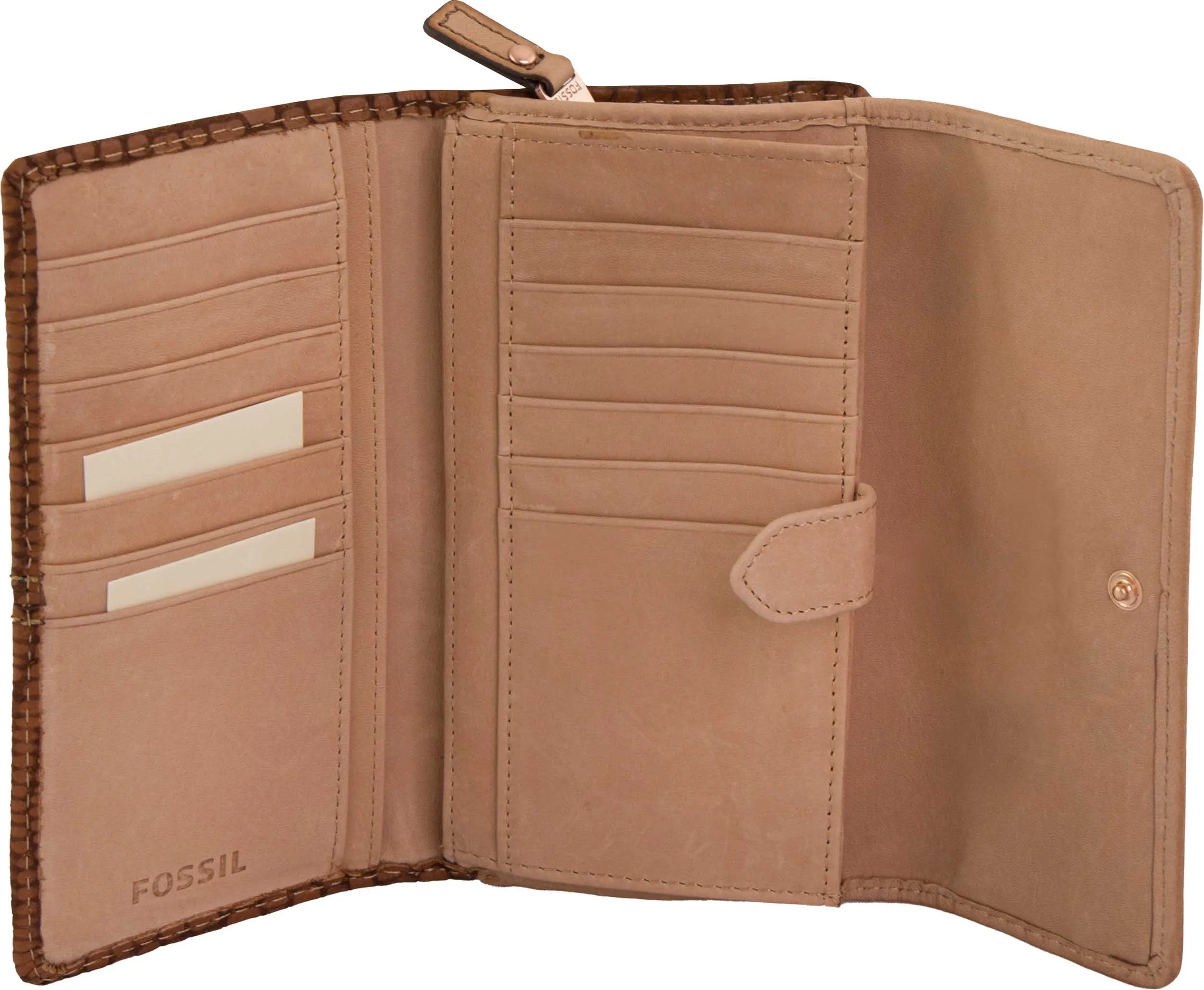 Dámská peněženka peněženka z fosilní kůže maddox 24 spojka sedlo hnědá