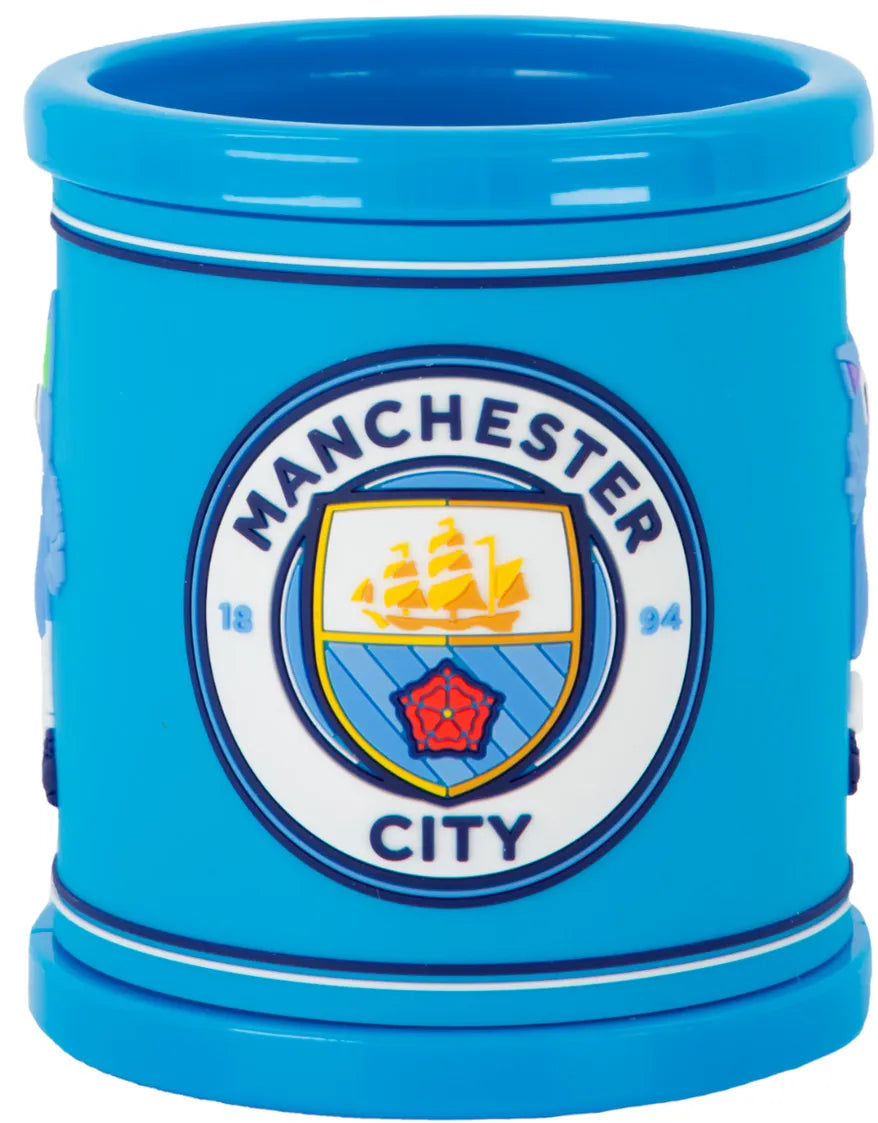 Man City Jr Mcfc Fw Mascot Plastic Mug Blue