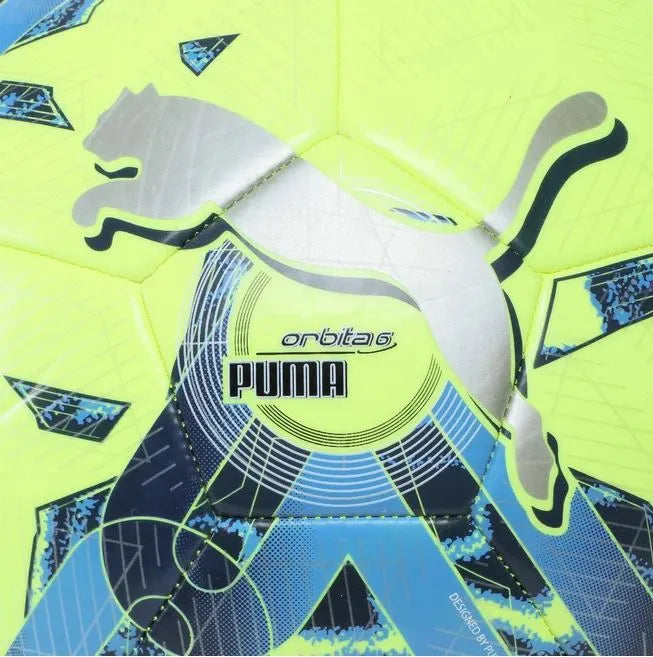 Šumivá svetlomodrá zelená futbalová lopta Puma orbita 6 ms 4