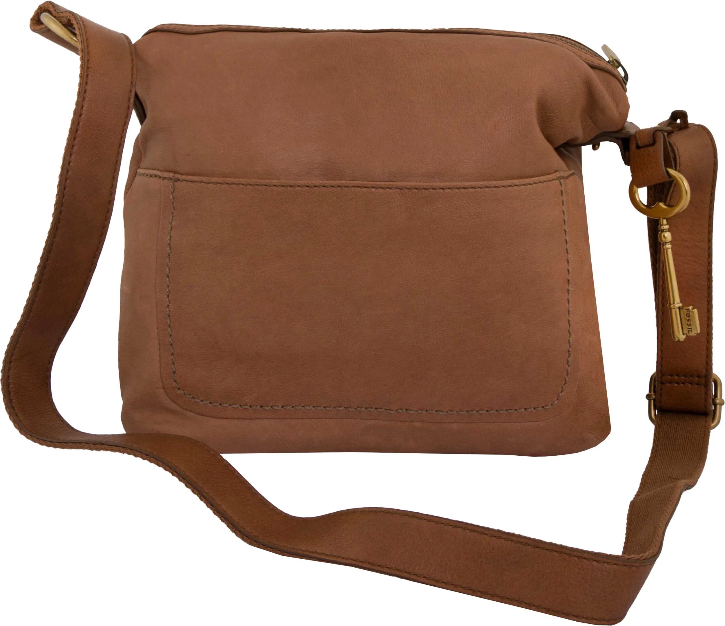 Borsa a mano fossil wmns tracolla mason top zip cammello marrone