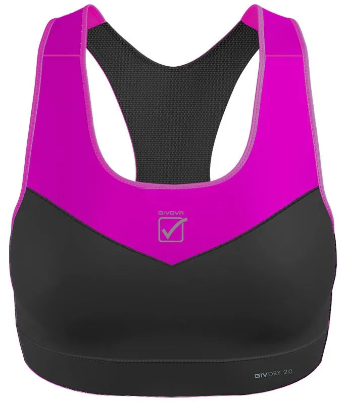 Sujetador deportivo givova top donna negro-fuxia negro/rosa l