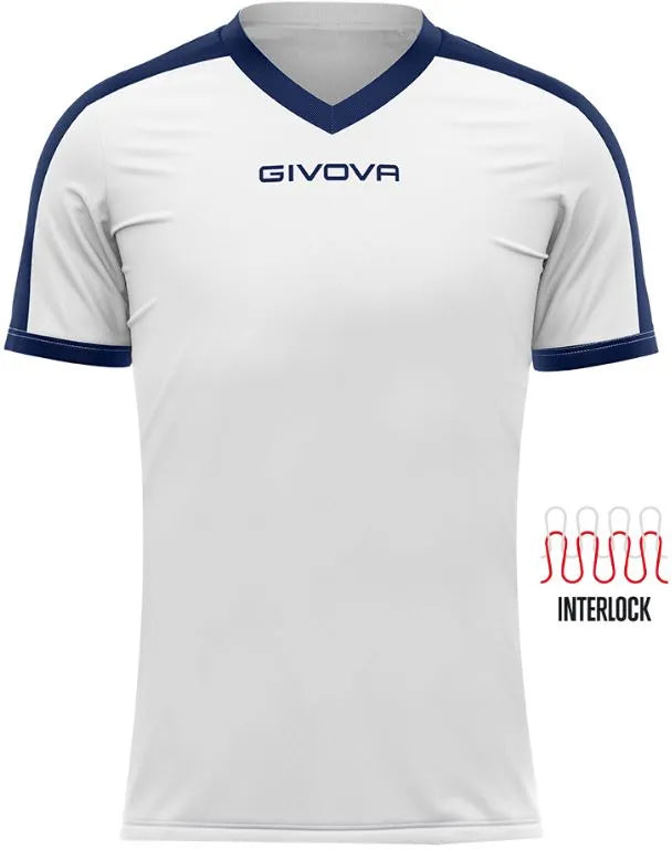 Koszulka sportowa Givova Revolution biało-niebieska biała 2xl