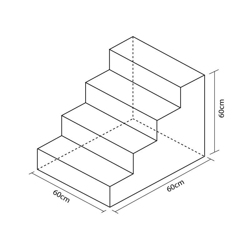 Figure Stairs Light Half 80 Long X 60 High X 60 Width Amarillo/Gris