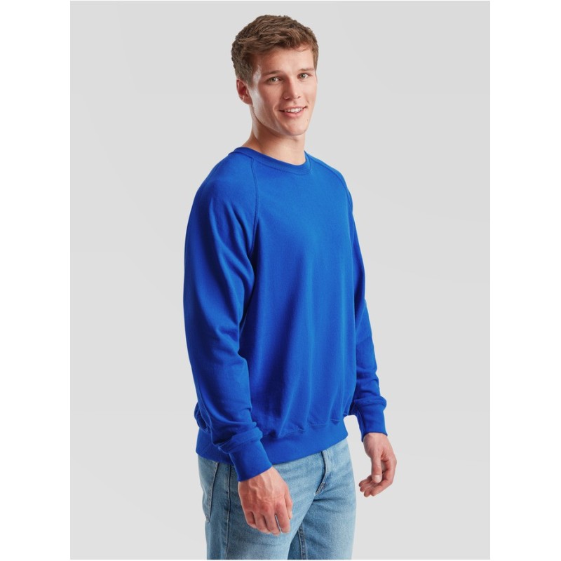 Felpa in felpa raglan leggera Fruit Of The Loom Blu