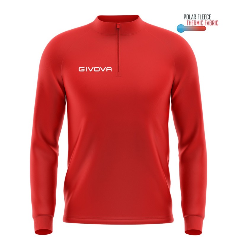 Mikina Givova Tecnica 500 Half Zip Rojo