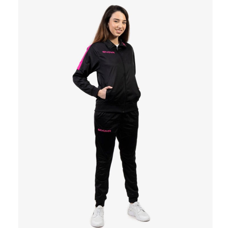 Givova Tuta Revolution Fluor Tracksuit Negro/Naranja Flúor