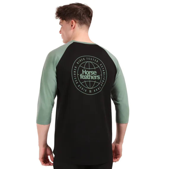Horsefeathers Global Raglan Tshirt (black/iceberg Green)