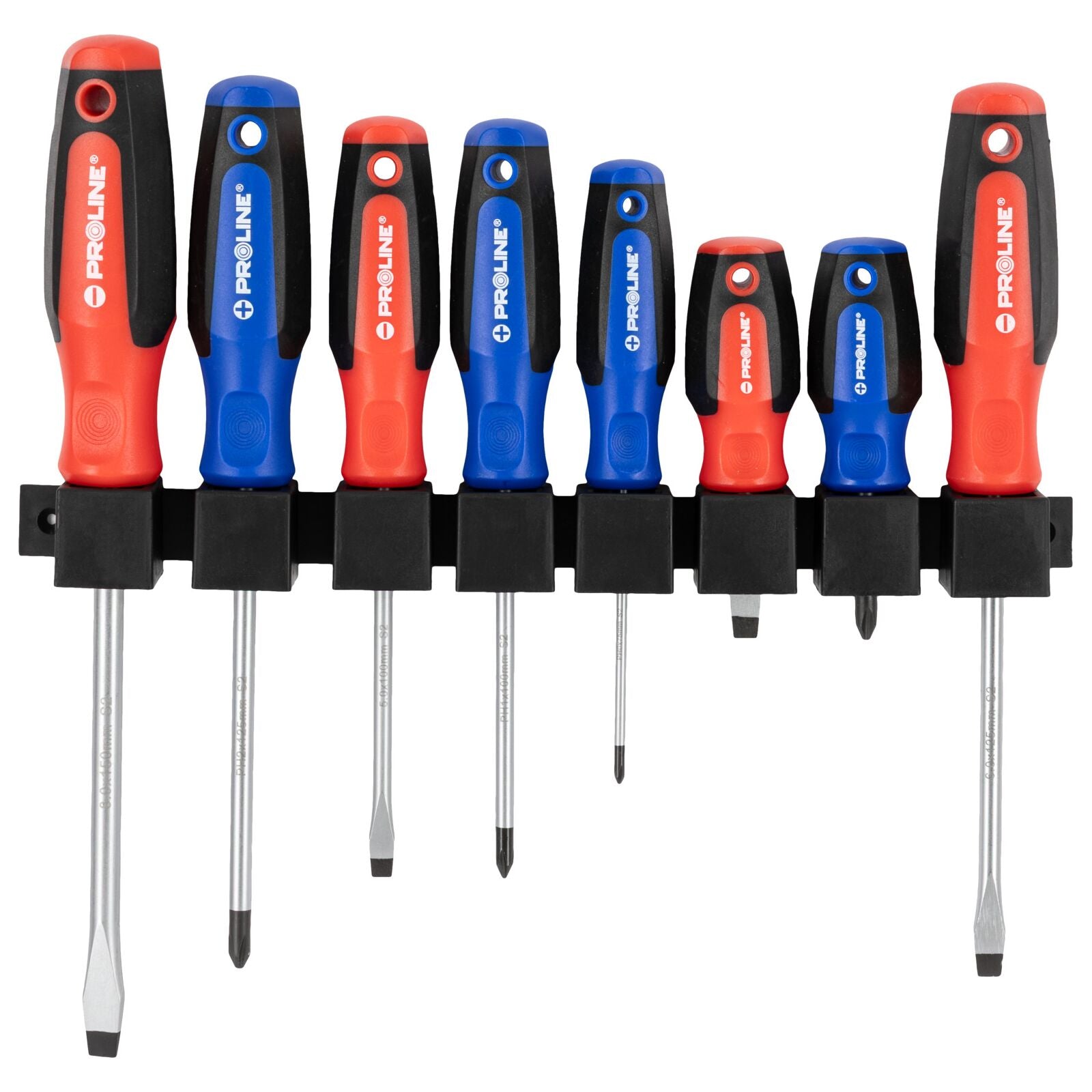 Set de șurubelnițe din 8 piese S2 Steel Hrc 59 Ergonomic Soft-touch Magnetic Crestat și Phillips Proline