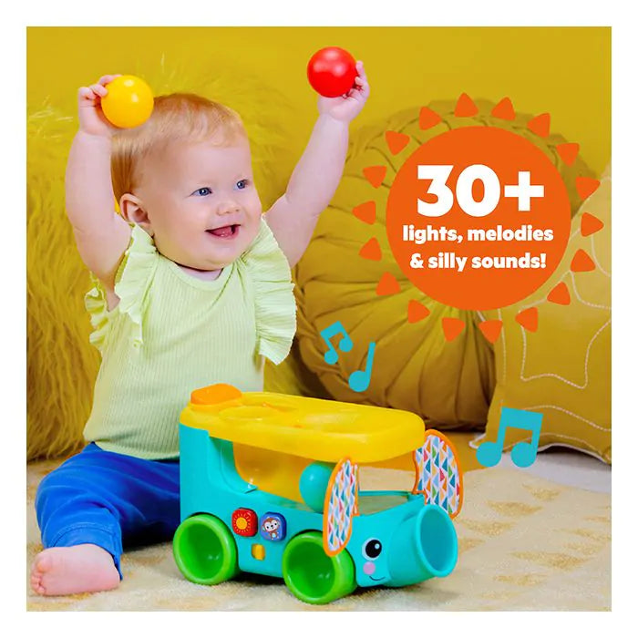 Играчка с топка Bright Starts Pop & Roll Safari Bus