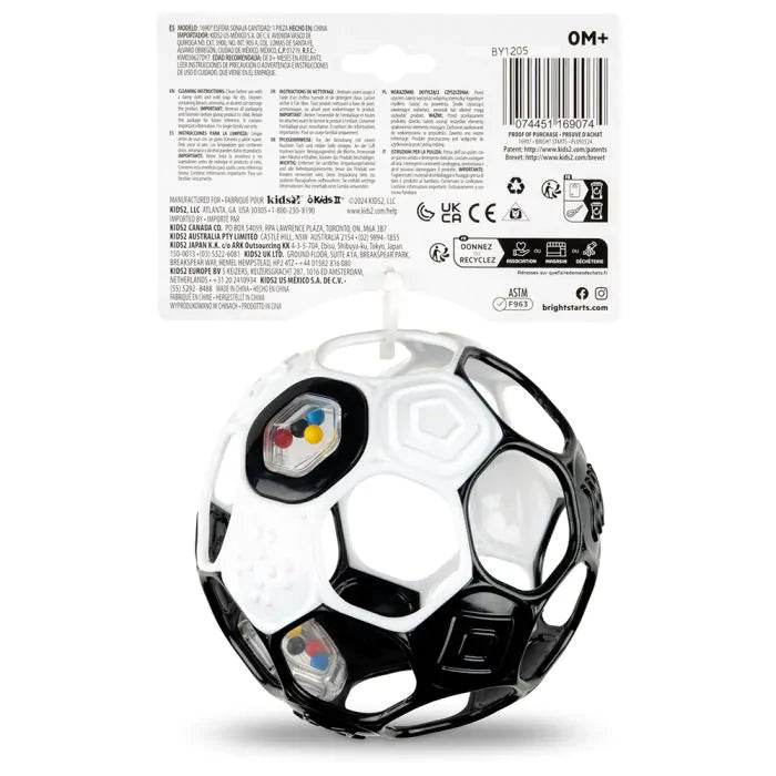 Oball Grippin' Goals Rattle Ball Black & White