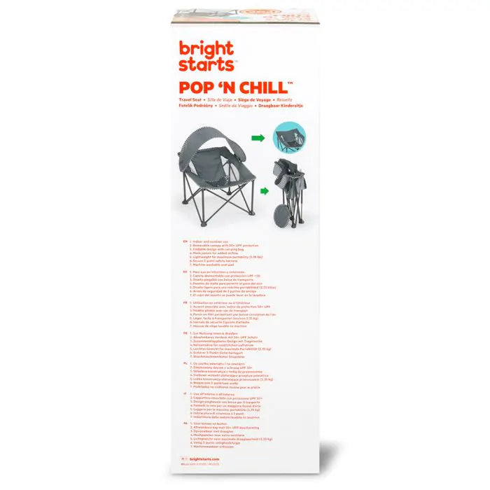 Bright Starts Pop 'n Chill Travel Seat Greyâ€