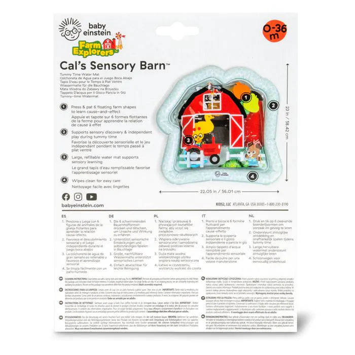 Baby Einstein Cal's Sensory Barn Tummy Time Water Mat