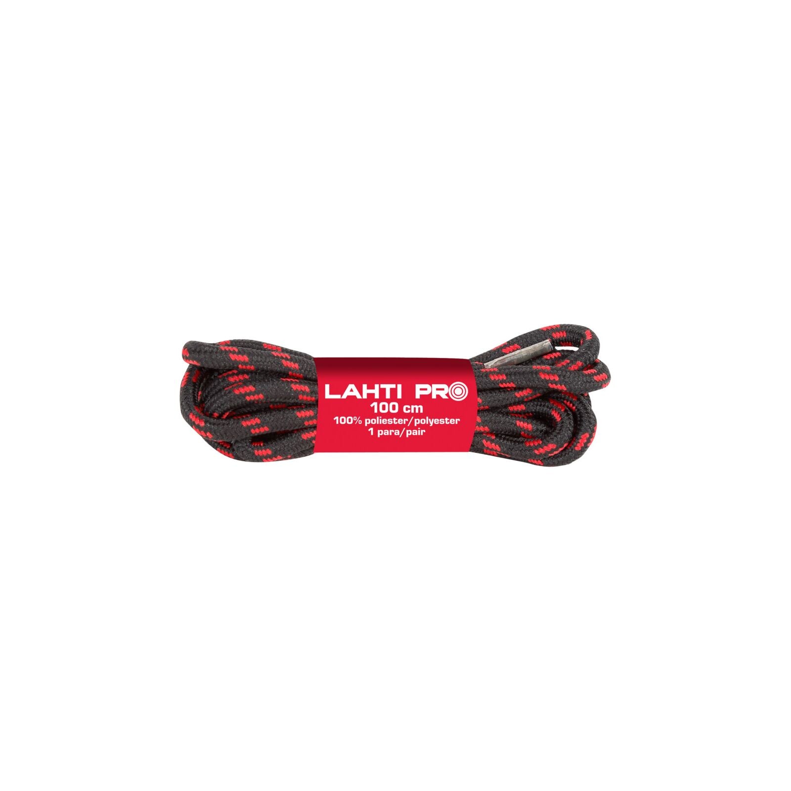 Schnürsenkel rund schwarz-rot L904012p 10 Paar 120 cm Lahti