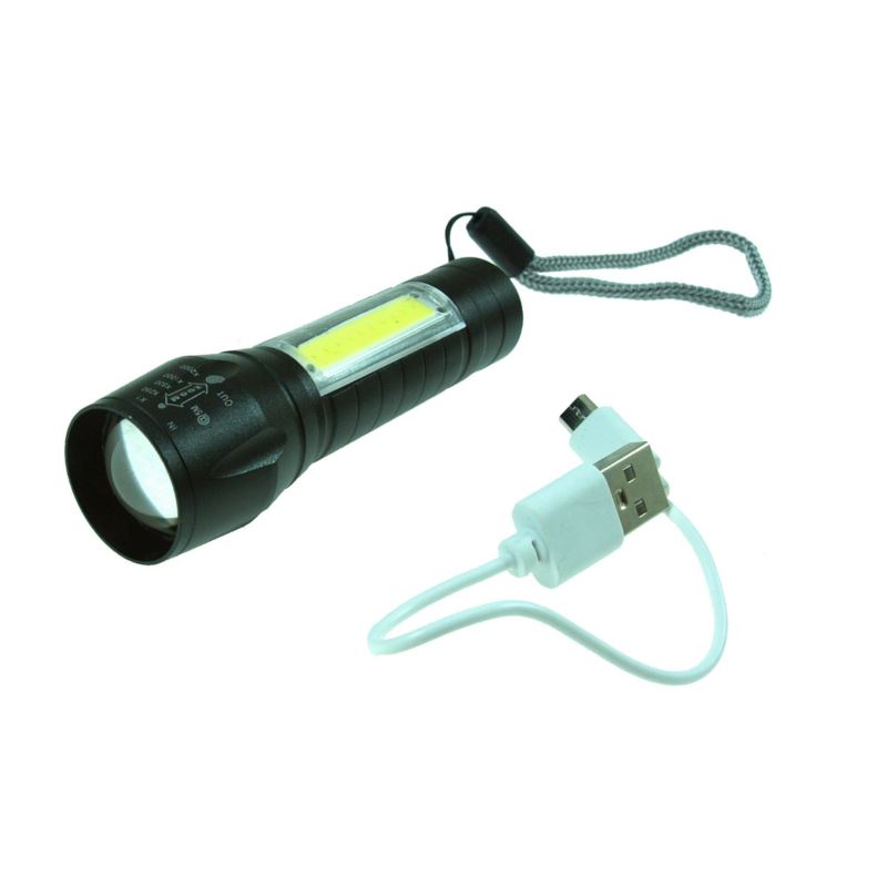 Hliníková kapesní svítilna USB nabíjecí bestie