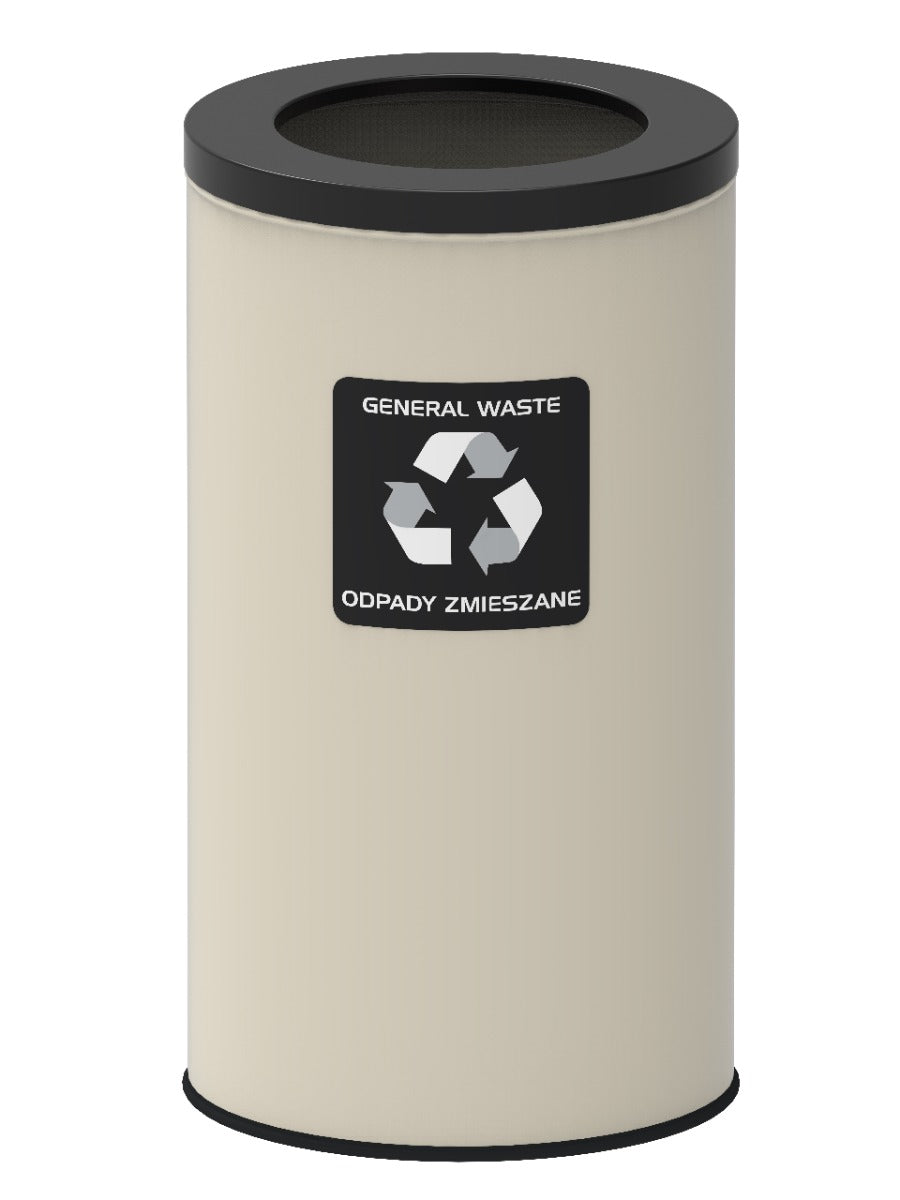 Alda Poubelle de Recyclage Eko Nord Blanc 75l - Noir