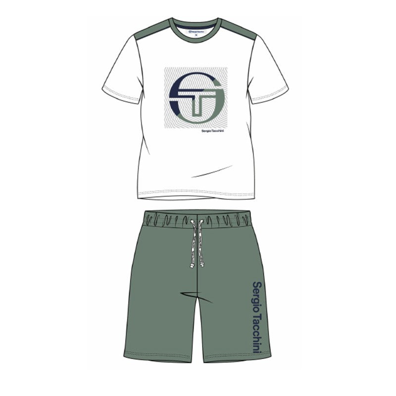 Pijama de hombre Pyjashort Tacchini 39492827 Blanco/Verde