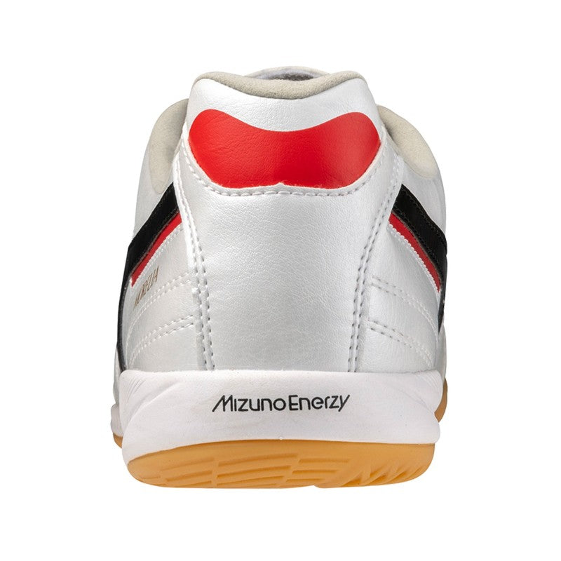 Mizuno Morelia Sala Pro ve futsalových botách Blanco/Verde Flúor