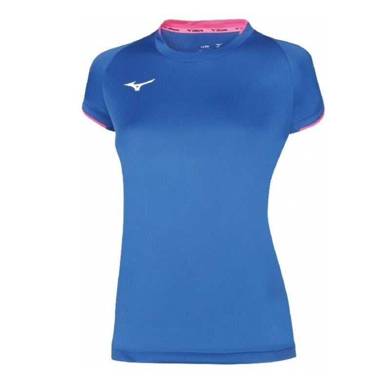 T-shirt damski Mizuno Sleeve Amarillo Flúor/Royal