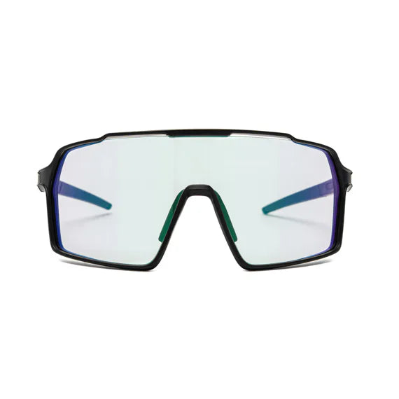 Gafas de sol fotocromáticas para bicicleta Horsefeathers Neutron (negro mate/verde espejo)