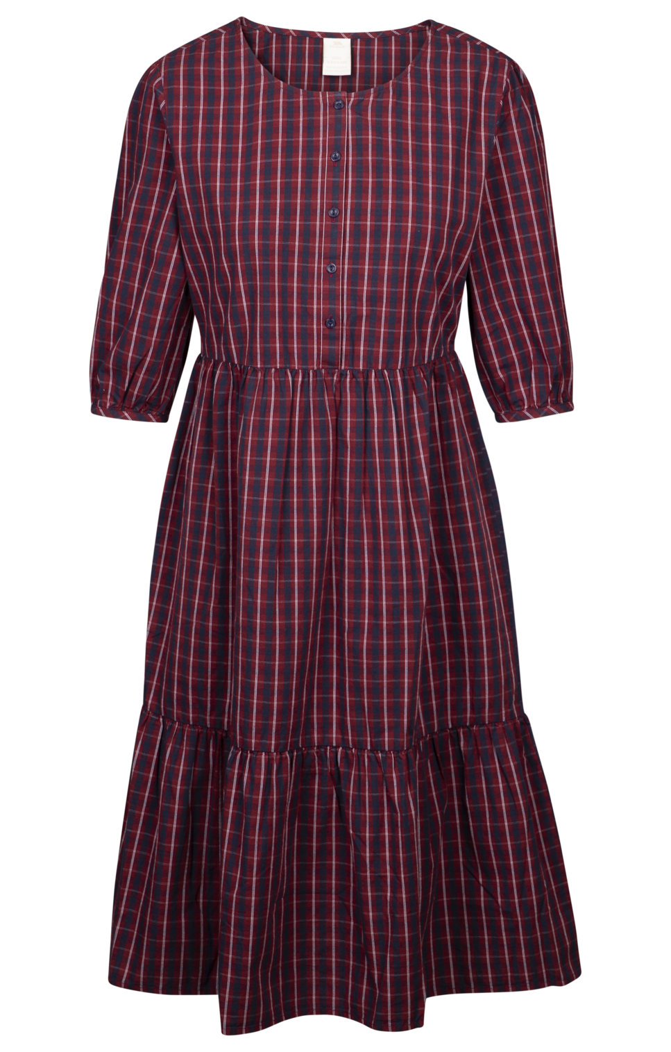 Trespass Helen - Rochie casual pentru femeie Dark Cherry Check