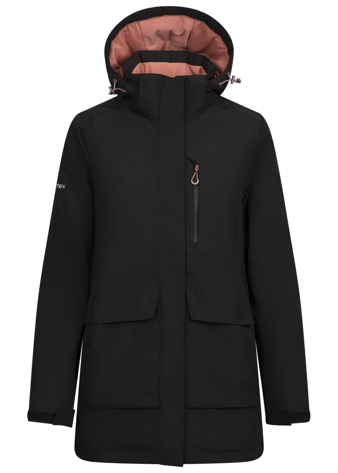 Foghail Hosho - Éadaí Báistí Mná Jacket Dubh